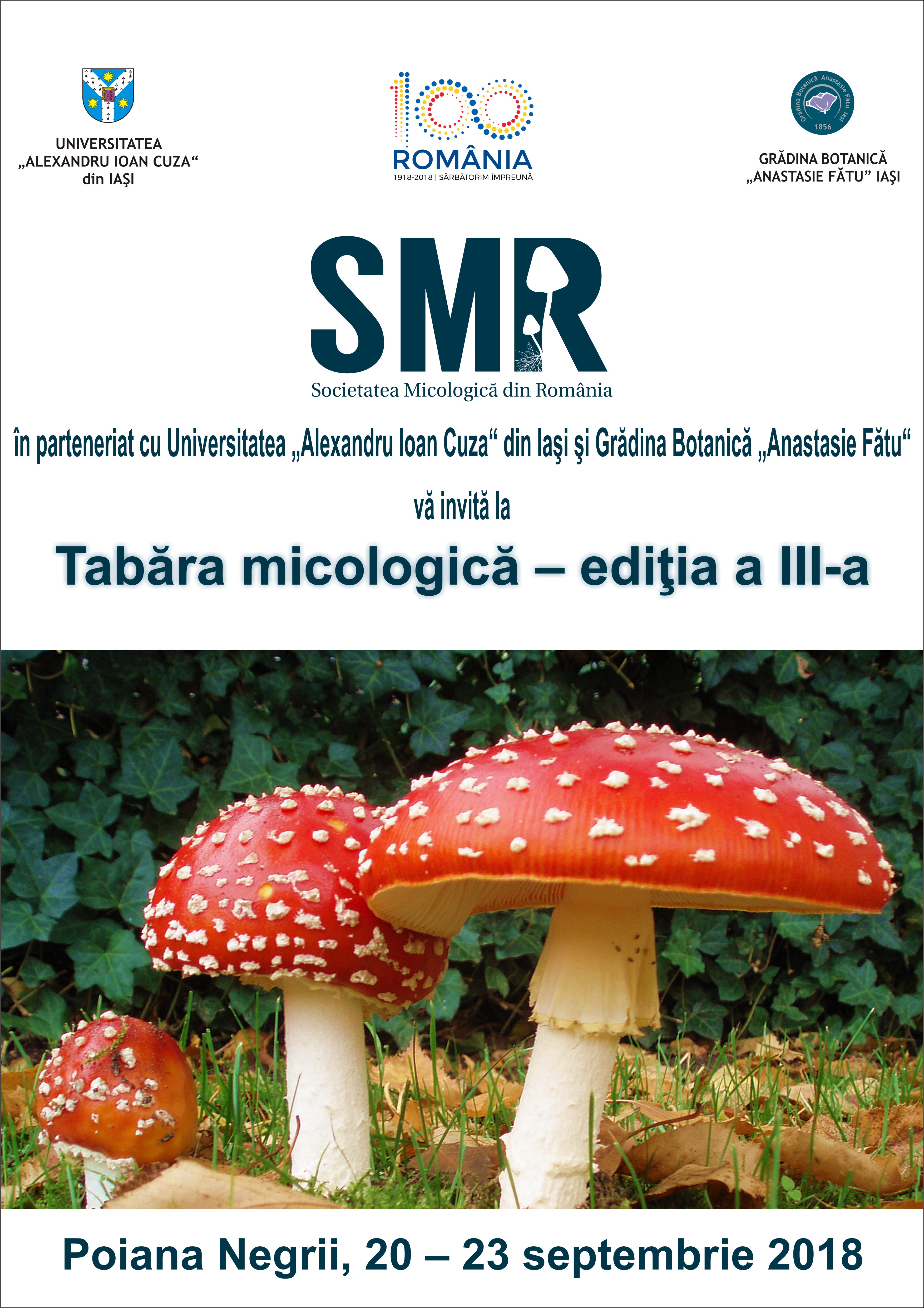 Tabăra micologică, Ediția a III-a, 20-23 septembrie 2018, Poiana Negri – Județul Suceava